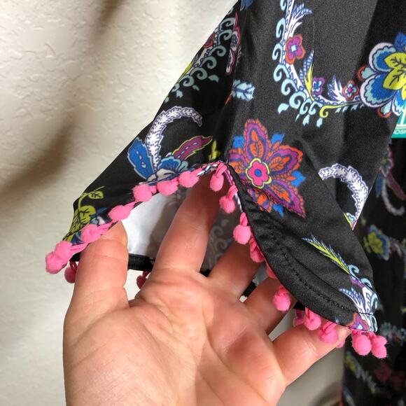 Tracy Negoshian Tiana Black Paisley floral shift dress size Medium NWT - Picture 5 of 16